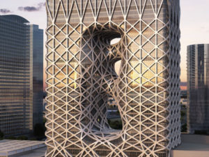 Монолитная структура, обвитая паутиной экзоскелета: «Zaha Hadid Architects» обнародовали проект дизайна отеля в Макао. ДОМАКС